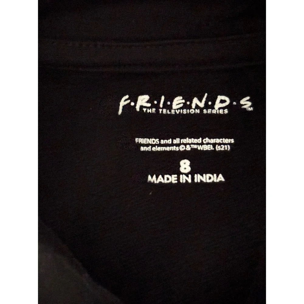 Friends TV Show Kids Hoodie Black Long Sleeve Pullover Sweatshirt Size 8